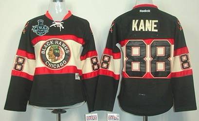 Women's Chicago Blackhawks #88 Patrick Kane 2015 Stanley Cup Black Third Jersey