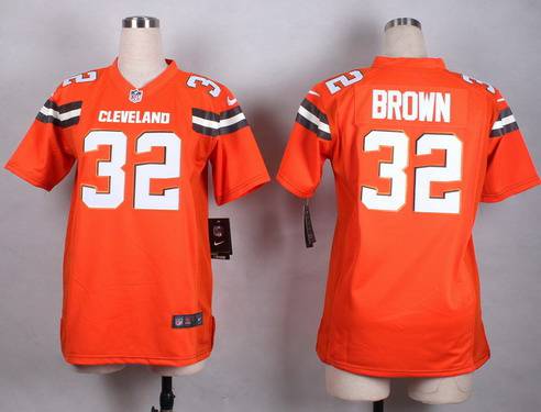 Women's Cleveland Browns #32 Jim Brown 2015 Nike Orange Game Jersey