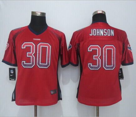 Women's Houston Texans #30 Kevin Johnson Nike Drift Fashion Red Jersey