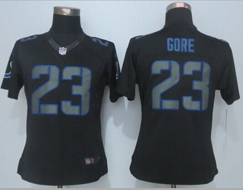 Women's Indianapolis Colts #23 Frank Gore Nike Black Impact Limited Jersey