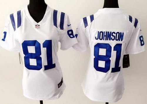 Women's Indianapolis Colts #81 Andre Johnson Nike White Game Womens Jersey