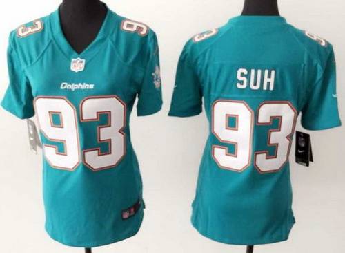 Women's Miami Dolphins #93 Ndamukong Suh 2013 Nike Green Game Jersey