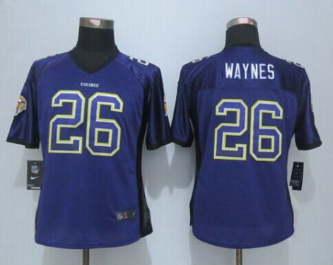 Women's Minnesota Vikings #26 Trae Waynes Nike Drift Fashion Purple Jersey