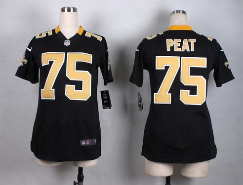 Women's New Orleans Saints #75 Andrus Peat Nike Black Game Jersey