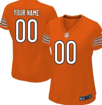 Women's Nike Chicago Bears Customized Orange Game Jersey