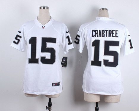 Women's Oakland Raiders #15 Michael Crabtree Nike White Game Jersey