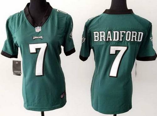 Women's Philadelphia Eagles #7 Sam Bradford Nike Dark Green Game Jersey