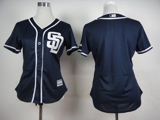 Women's San Diego Padres Blank Navy Blue Jersey