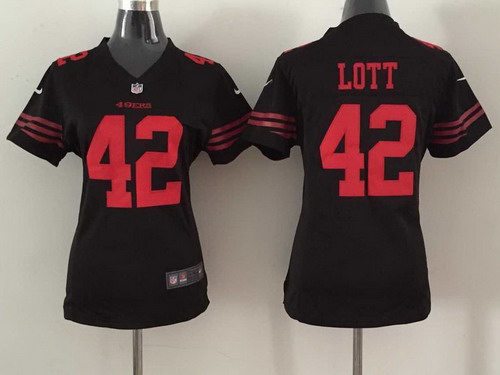 Women's San Francisco 49ers #42 Ronnie Lott 2015 Nike Black Game Jersey