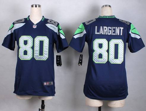 Women's Seattle Seahawks #80 Steve Largent Nike Navy Blue Game Jersey