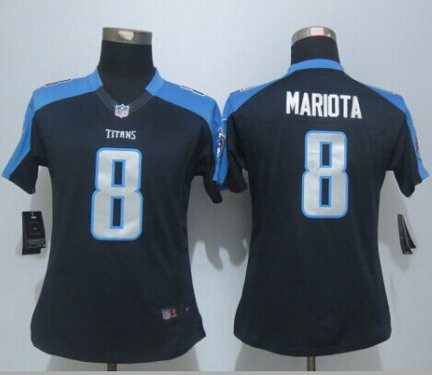 Women's Tennessee Titans #8 Marcus Mariota Nike Navy Blue Limited Jersey