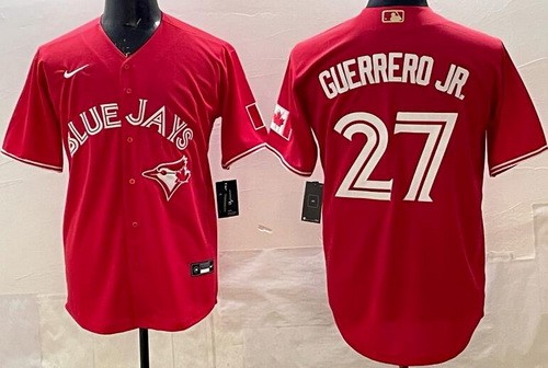 Women's Toronto Blue Jays #27 Vladimir Guerrero Jr Red Alternate Cool Base Jersey