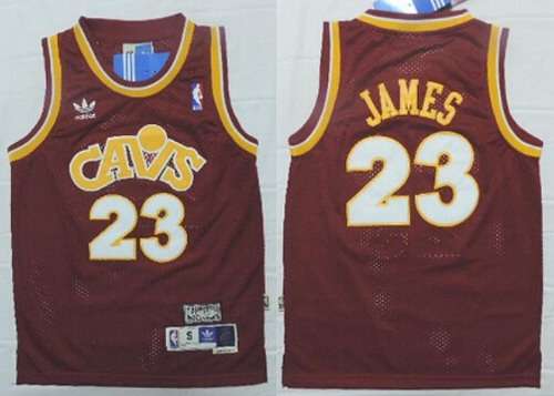 Youth Cleveland Cavaliers #23 LeBron James CavFanatic Red Hardwood Classics Soul Swingman Throwback Jersey