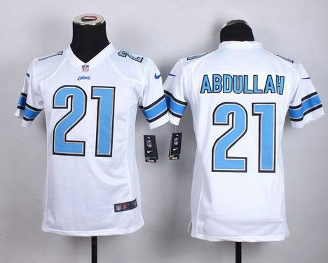 Youth Detroit Lions #21 Ameer Abdullah Nike White Game Jersey