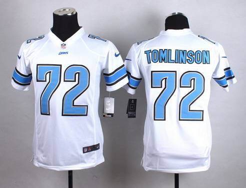 Youth Detroit Lions #72 Laken Tomlinson Nike White Game Jersey