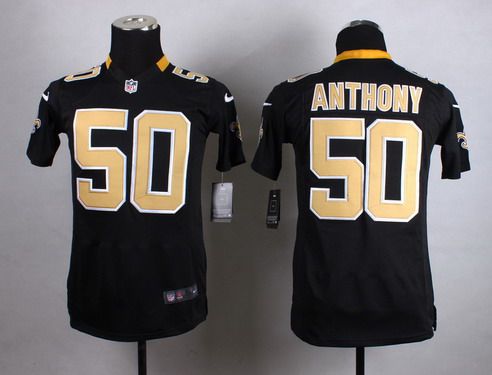 Youth New Orleans Saints #50 Stephone Anthony Nike Black Game Jersey