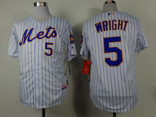 Youth New York Mets #5 David Wright White Pinstripe Jersey