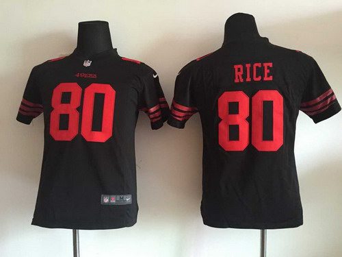 Youth San Francisco 49ers #80 Jerry Rice 2015 Nike Black Game Jersey