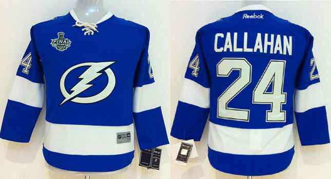 Youth Tampa Bay Lightning #24 Ryan Callahan 2015 Stanley Cup Blue Jersey