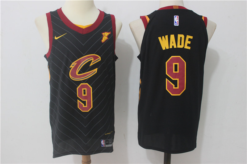 Men's Cleveland Cavaliers #9 Dwyane Wade Black 2017-2018 Nike Swingman Stitched NBA Jersey