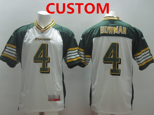 CFL Edmonton Eskimos Custom White Jersey