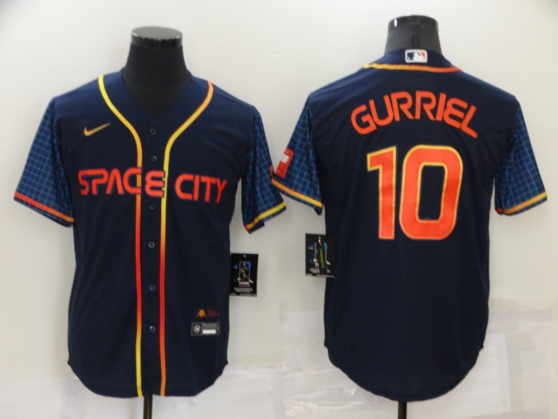 Men's Houston Astros #10 Yuli Gurriel 2022 Navy City Connect Cool Base Stitched Jersey