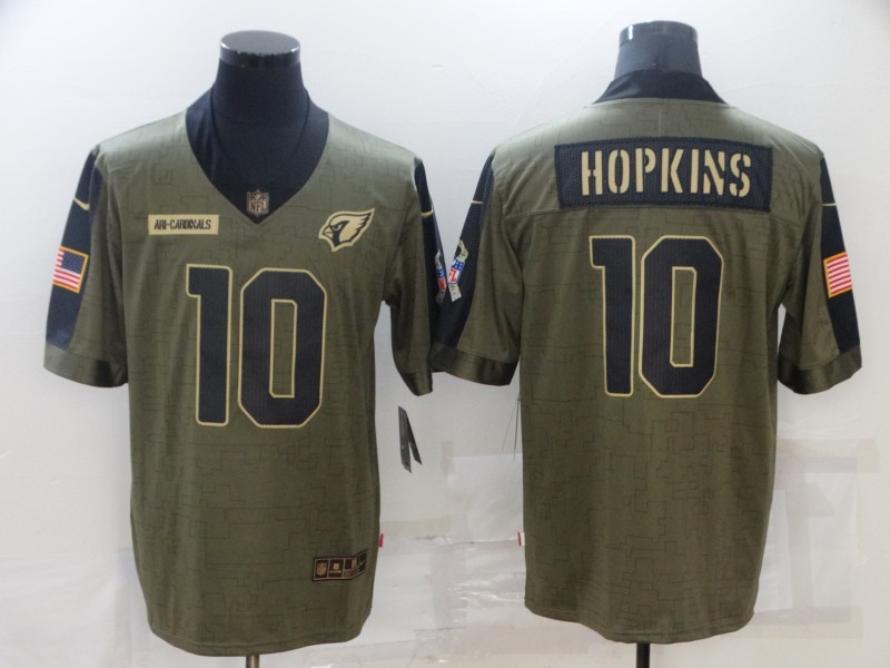 Men's Arizona Cardinals #10 DeAndre Hopkins Nike Olive 2021 Salute To Service Limited Player Jersey