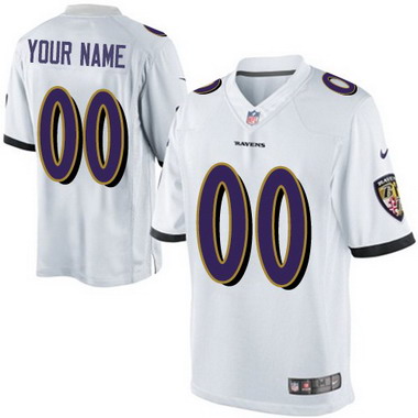 Men's Nike Baltimore Ravens Customized 2013 White Game Jersey