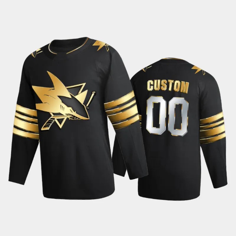 San Jose Sharks Custom adidas Black 2021 Golden Edition Limited Stitched Hockey Jersey