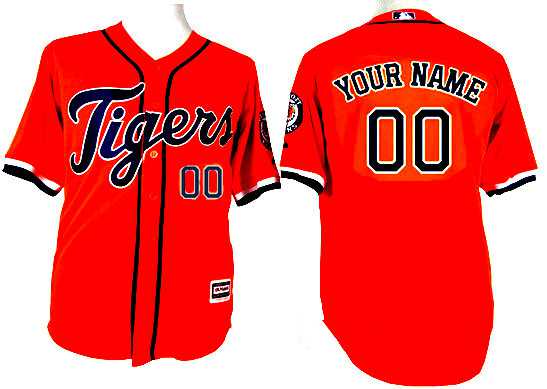 Youth Detroit Tigers Customized 2015 Orange Jersey